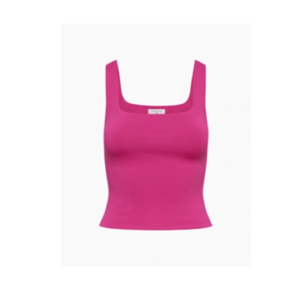Aritzia Contour Pink Tank Top Square Neck